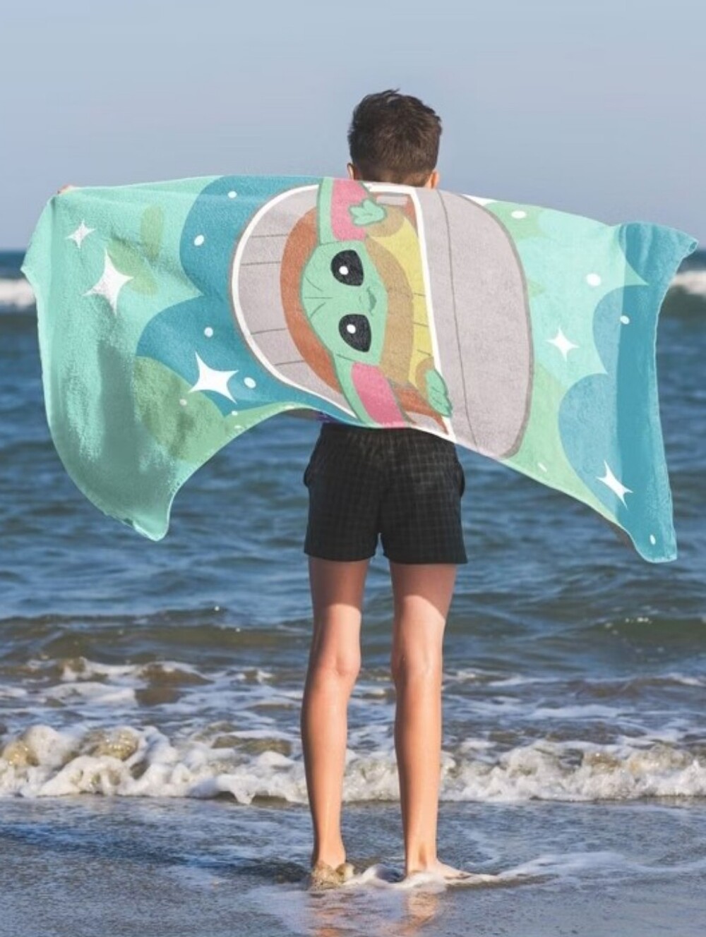 Star Wars Mandalorian Grogu Mint Green Beach Towel- 28"×52" NWT